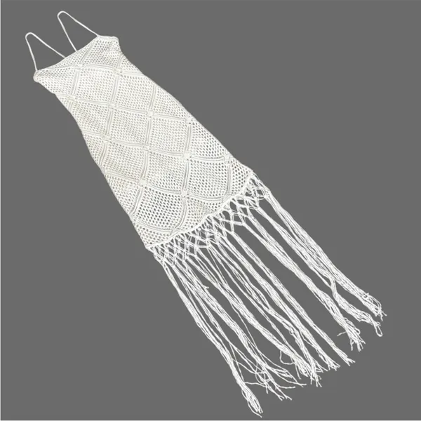 EUC Abercrombie & Fitch Crochet Fringed Dress Cream Size Small - Image 3