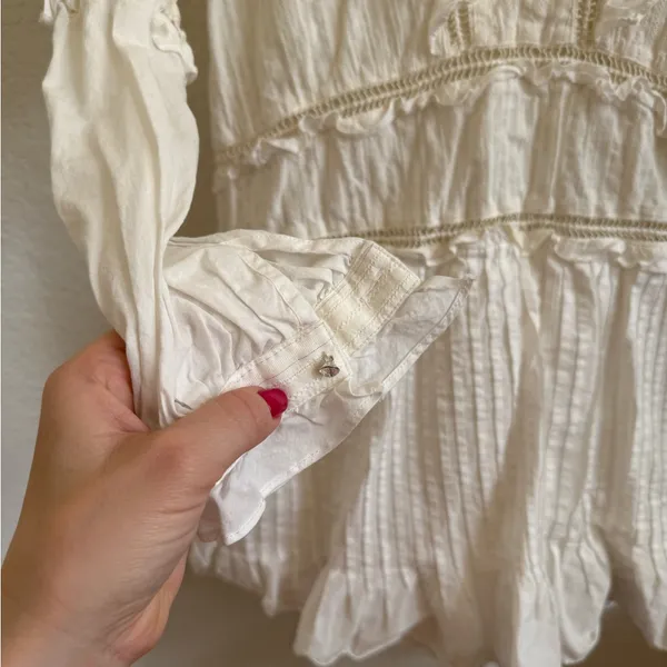 For Love And Lemons Ziggy Pintuck White Mini Dress Size L - Image 5