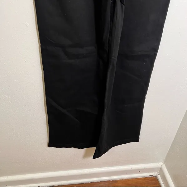Roswear Women's Sz Medium Wide Leg High Waisted Jeans Black Three Button Stretch - Image 8