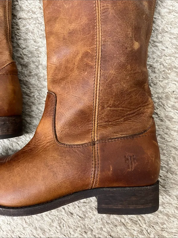 Frye Cara Boots in Cognac Leather - Size 6.5 B - Image 5