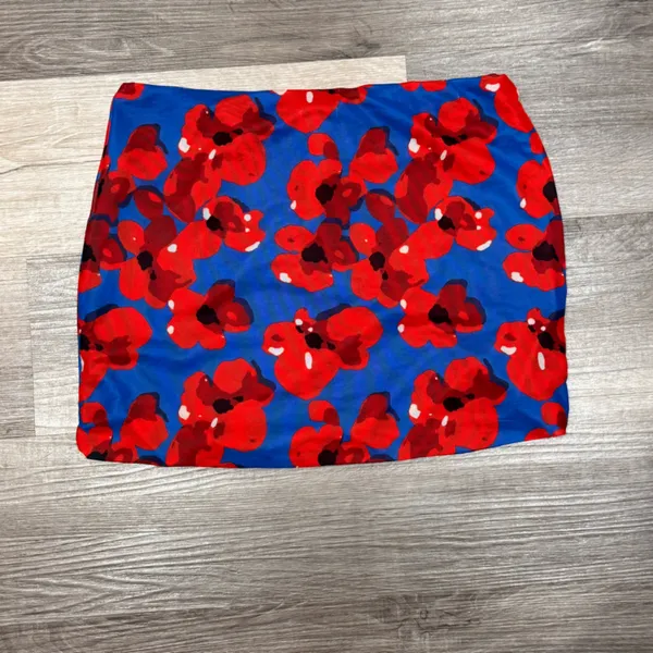 Princess Polly Red & Blue Mini Skirt Size 4 - Image 8