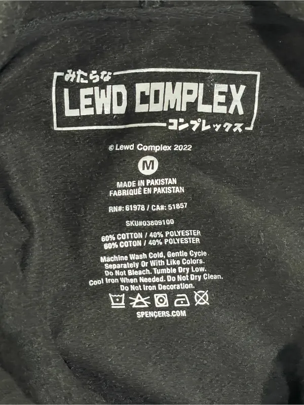 Spencer’s black "SUBubus" hoodie with pink anime-style graphic on the back - Image 6