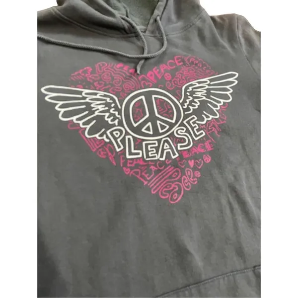 Hybrid Tees “Peace Please” Gray Hoodie Sweatshirt hoodie‎ - Image 4