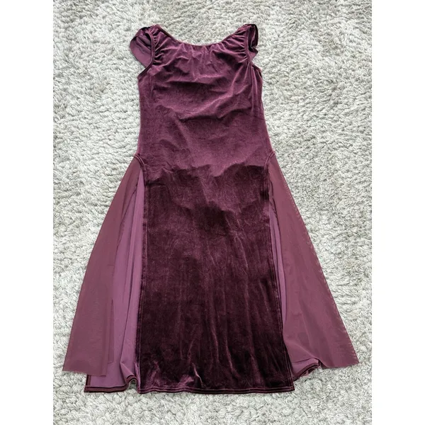 Weissman Adult Small Velvet Dance Costume Leotard Dress Ballet Aerial Skating - Image 3