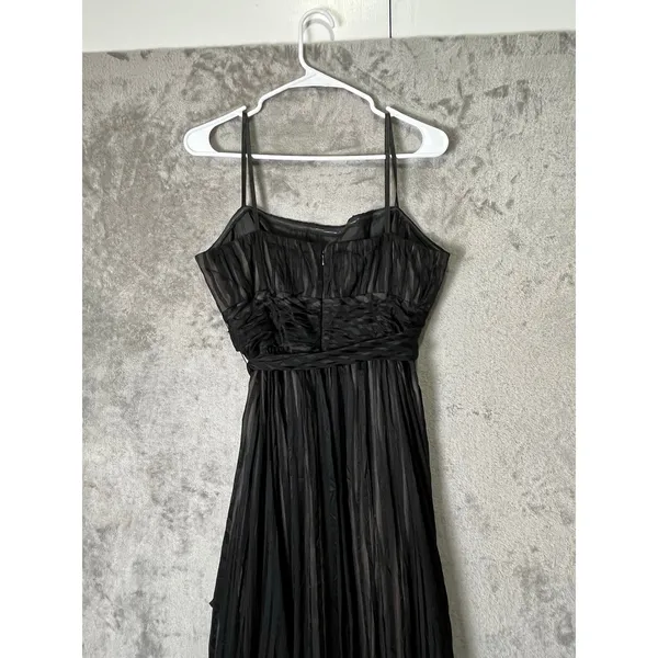 BCBGMaxAzria‎ Black Silk Strapless Maxi Gown Minimalist Formal Gala Dress 12 - Image 4