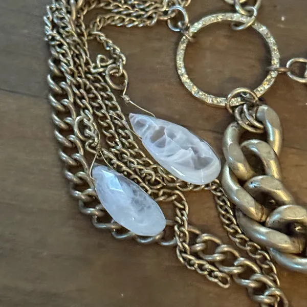 Gold tone flower cascade statement necklace - Image 3