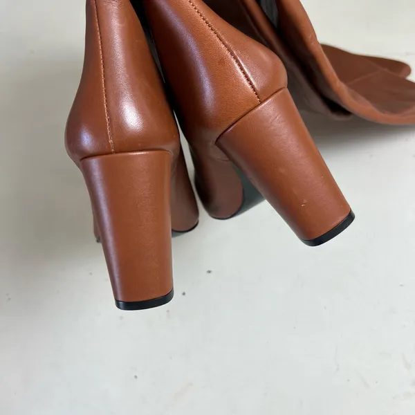 NWT MANGO- Roma Knee High Leather Brown Size 9 - Image 5