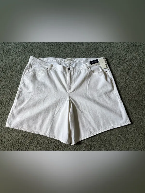 Abercrombie & Fitch The A&F Jort Curve Love Mid Rise Shorts NWT Size 36 White - Image 2