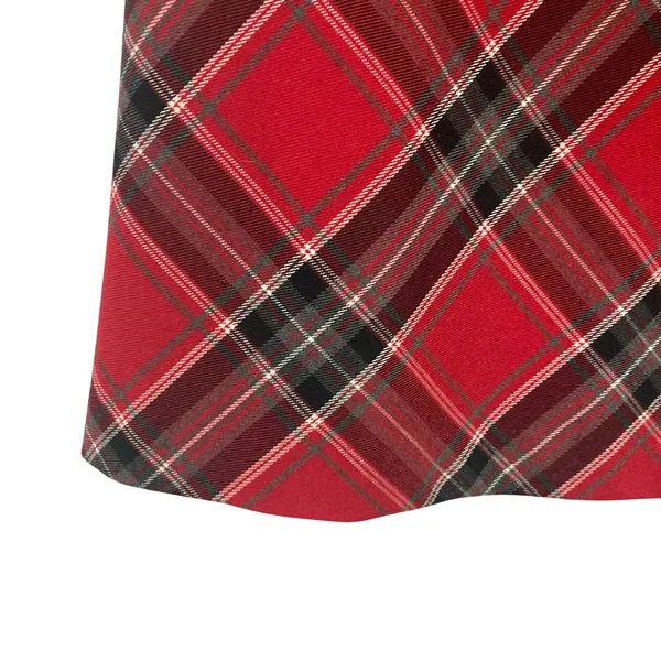 Covington Red Black White Tartan Plaid Stretch A-Line Holiday Christmas Skirt 4 - Image 3