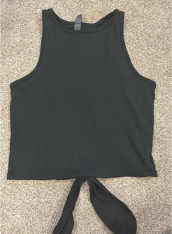 Black tie back tank top - Image 2