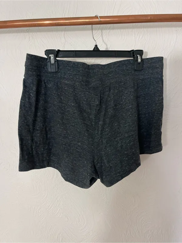 Nike Women's Charcoal Heather Athletic Shorts with White Drawstring - Image 2