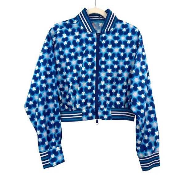 FP‎ Movement Free People Top Seed Blue White Tennis Cropped Bomber Jacket Small - Image 2