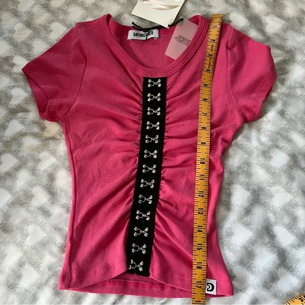 NWT Daydreamer Hook‎ and Eye Barbie Pink Punk Y2K Babydoll Baby T Womens XS - Image 7