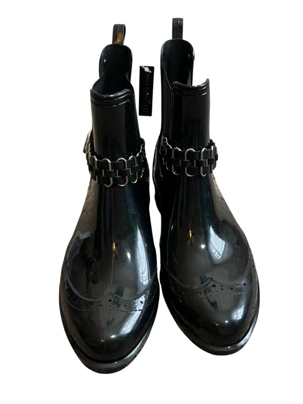 Henry Ferrera Survivor 100 Patent Ankle Rain Boots Western Buckle Wingtip 7 - Image 3