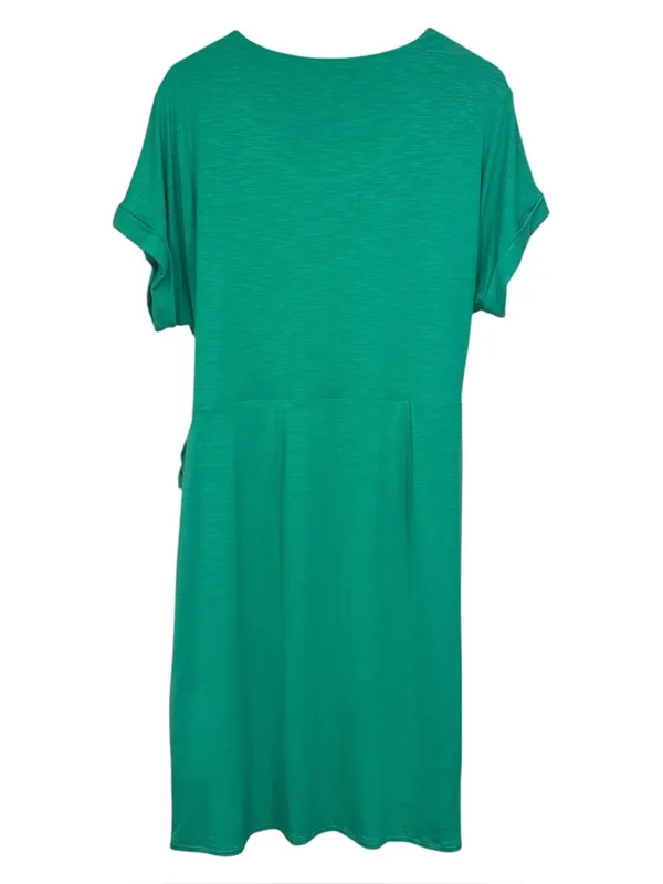 Chaps NWT Crewneck Knit Dress Green Short Sleeve Size XXL Womens - Image 9