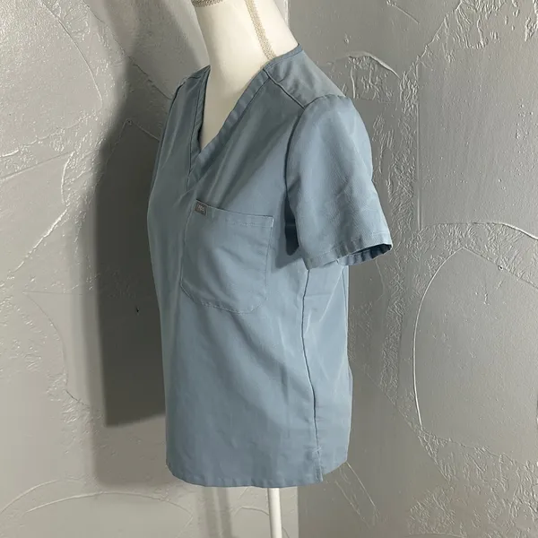 Figs Women's V-Neck Scrub Top in Slate Blue - Image 6
