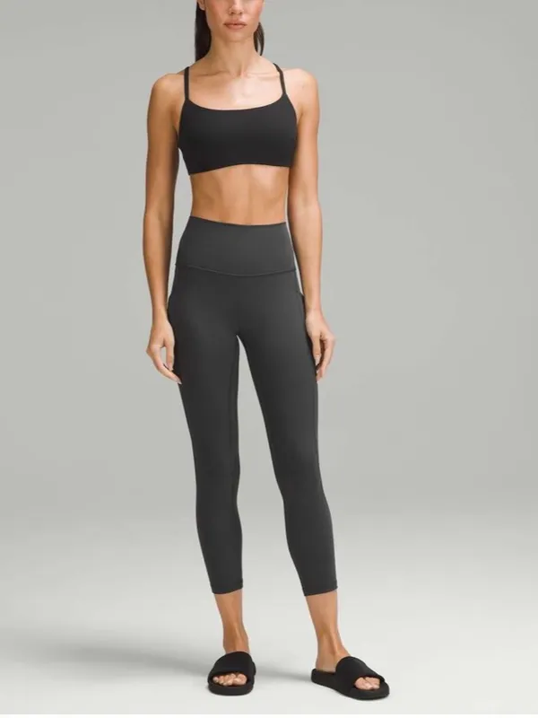 Lululemon Wunder Train Strappy Racer Sports Bra Black Everlux C/D Size 4 - Image 3