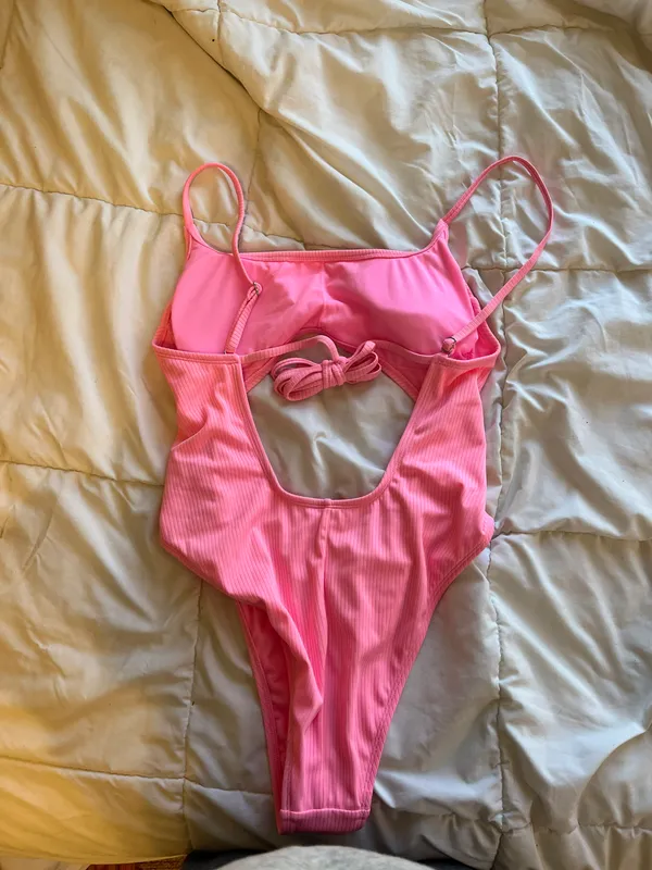 Hot Pink One Piece Bathing Suit - Image 3