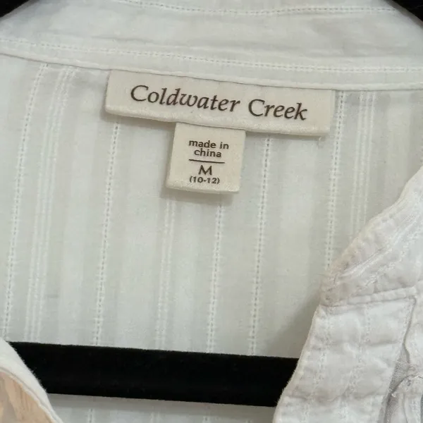 Coldwater Creek women’s White Button-Up Top size M - Image 2