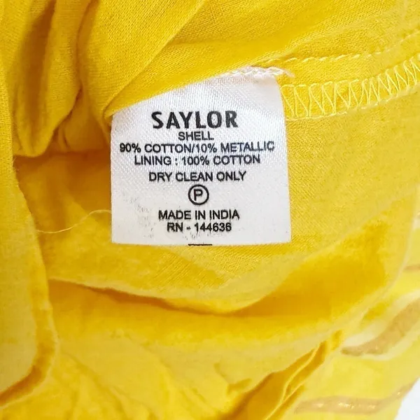 SAYLOR Metallic Stripe Smocked Waist Sundress Medium - Image 10
