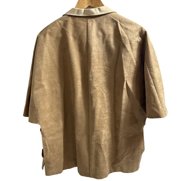 MJ Seattle Drape Coat Women’s One Size Camel Tan Brushed Cotton Cowl - Image 3