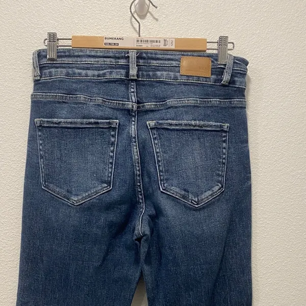 BKE Dark Blue Distressed Slim Fit High Rise Boot Cut Jeans - 30 - Image 8
