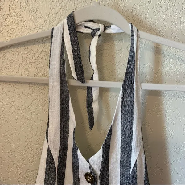 NWT Striped Button Halter Romper - Image 4