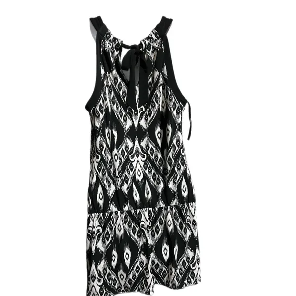 White House | Black Market Drop Waist Sleeveless Summer Dress Tie Neck Blouson Size‎ S W Pockets - Image 3
