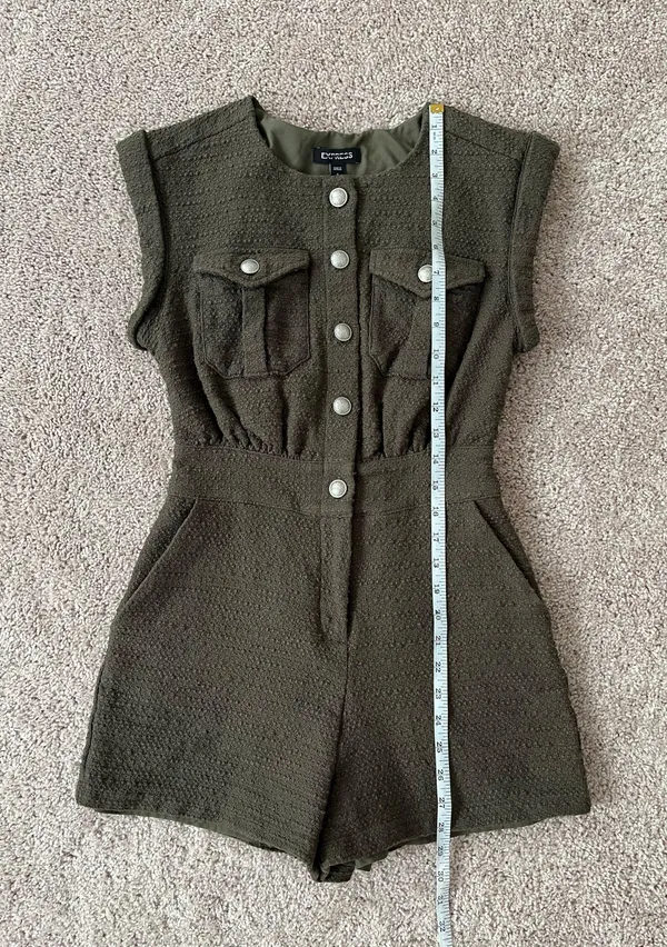 Olive Tweed Romper - Image 5