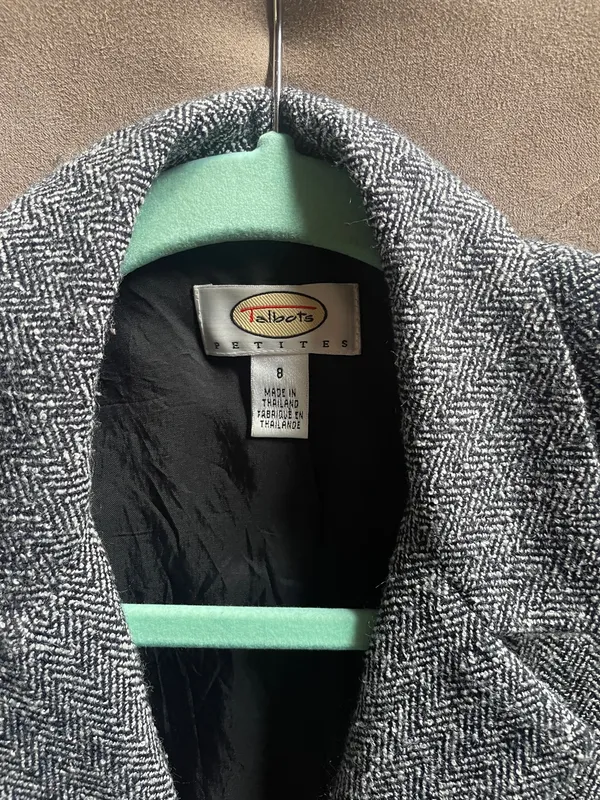 Talbots Gray Tweed Trench Coat - Image 3