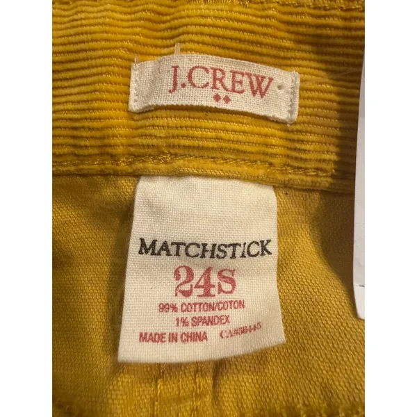 J.Crew Factory Matchstick Corduroy Pants Mustard Yellow 24S Style 17397 NWT - Image 6