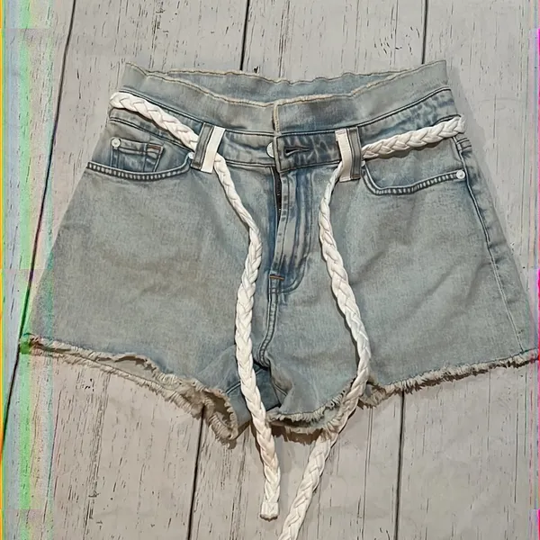 7 for all mankind blue denim shorts - Image 3