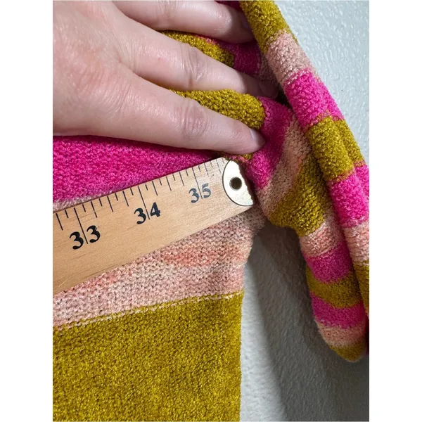 Free People Striped Green Pink Striped Oversized Sweater Womens S Boho Casual - Image 4