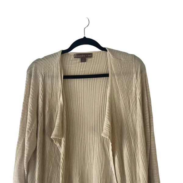 Alexandra + Oak Women's Size XL Cream Soft Open Front Cardigan Sweater‎ - Image 2