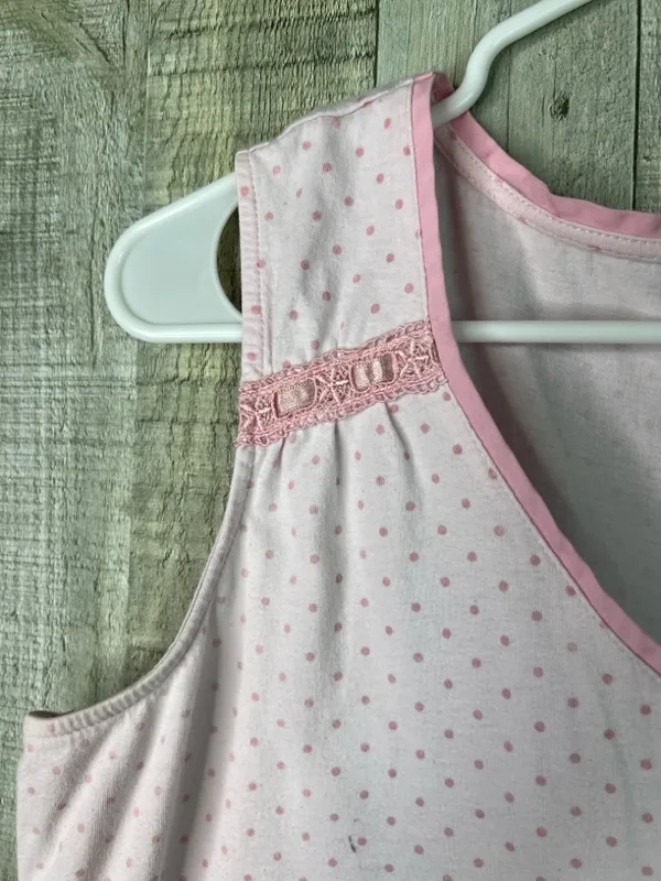 Pink K Pink Button Front Med. Sleeveless PJ Set Matching Pants Stretch Waistband - Image 4