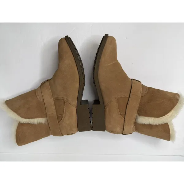 UGG BODIE Boots Suede Chestnut Women Size 9 Fold Over Warm Cozy Waterproof Girls - Image 5