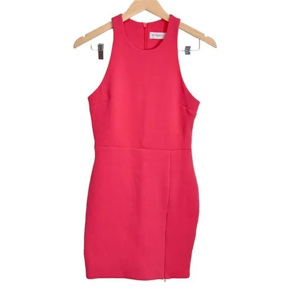 Bec &‎ Bridge Hot Pink Sleeveless Mini Sheath Dress Front Zipper Detail Size 2 - Image 2
