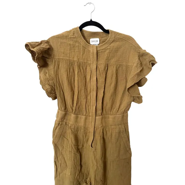 SAYLOR Christina Cotton Gauze Flutter‎ Sleeve Jumpsuit *NO BELT* Medium - Image 3
