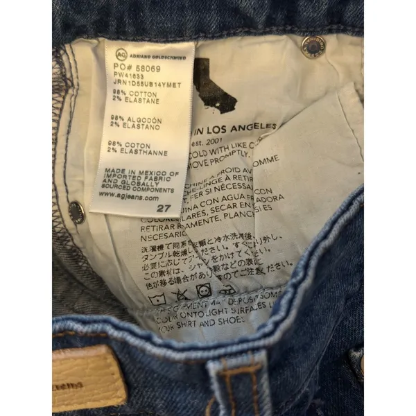 AG‎ Adriano Goldschmied Farrah Boot Crop High Rise Distressed Fray Jeans Size 27 - Image 4