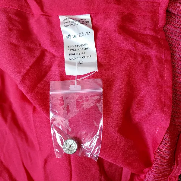 NWT Body Love Hot Pink Sequin Wrap Long Sleeve Party Dress LG holiday bling midi - Image 15