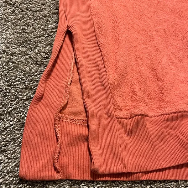 Aerie Chilled Out Coral French Terry Oversized Sweatshirt Small‎ - Image 5