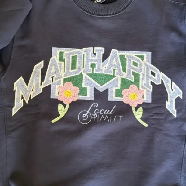 Madhappy Blizzard Graphic Logo Crewneck Sweatshirt Navy XS NWT Streetwear - Image 4