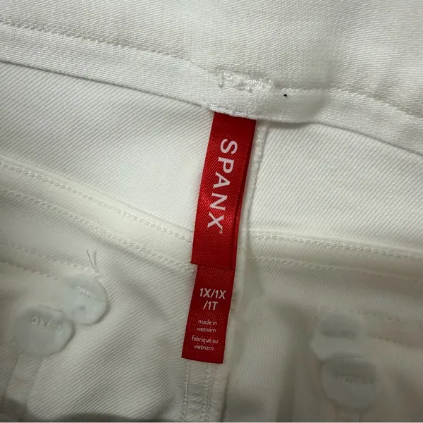 NWT‎ Spanx 1X Stretch Twill Cropped Pant Wide Leg Bright White Pull-On Casual - Image 4