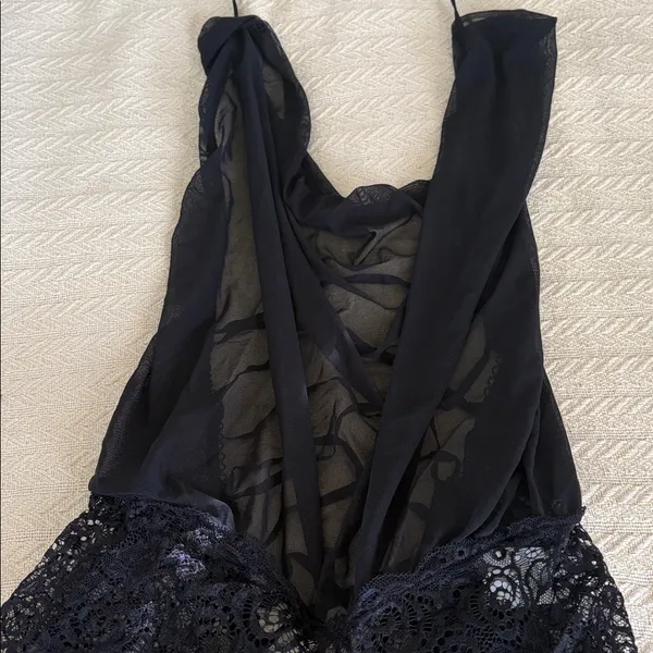 2X Avid Love Black Lace halter Chemise Teddy lingerie intimates - Image 2