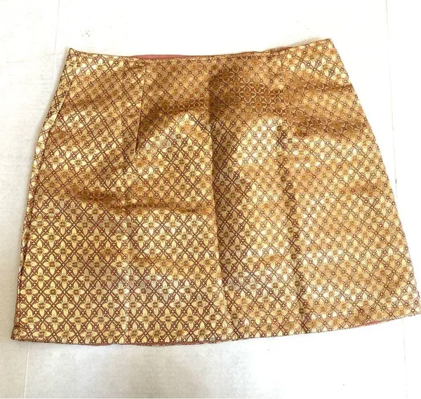 SHEIN Curve two piece metallic gold & pink 2 piece skirt & top set Sz 2X - Image 7