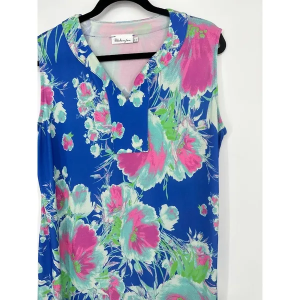 Patchington Size XL Floral Print Dress Flowy Shift Beach Resort Cruise‎ Tropical - Image 2