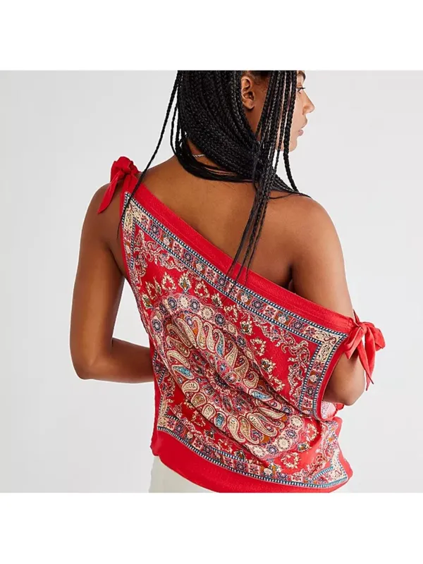 Free People Mandala Tank Red Paisley Festival Top Size Medium - Image 2