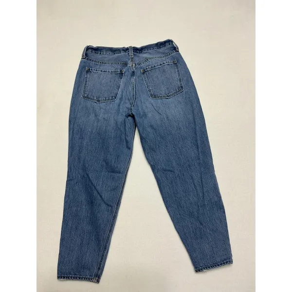 Old Navy Womens Size 6 High Rise Slouchy Taper Mom Jeans 100% Cotton Blue Denim - Image 2