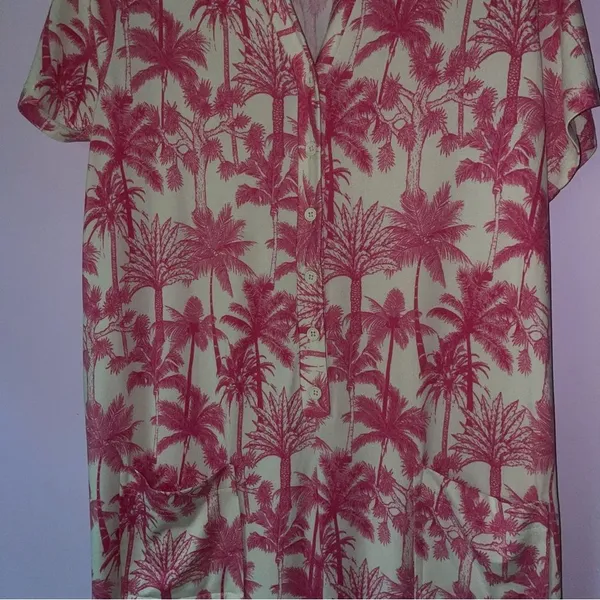 Bumblebella by Jill Martin QVC Small Dreamy Jersey Jumpsuit Pink Palms - Image 4