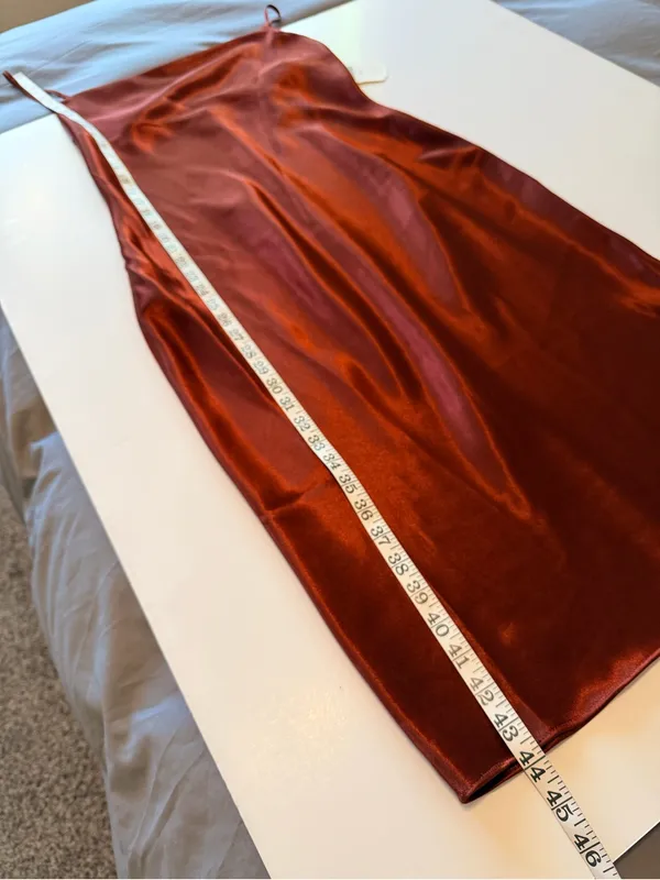 Altar'D State Carlotta dress, midi length satin slip dress, maroon, size S NWT - Image 5